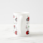 Cute ladybug-patroon porselein kop (Achterkant)