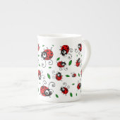 Cute ladybug-patroon porselein kop (Voorkant rechts)