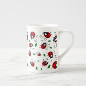 Cute ladybug-patroon porselein kop (Rechts)
