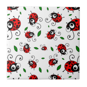 Cute ladybug-patroon tegeltje