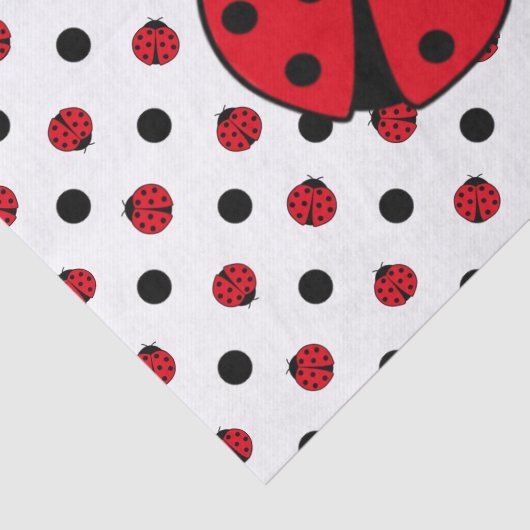 Cute ladybug-patroon tissuepapier (Detail)