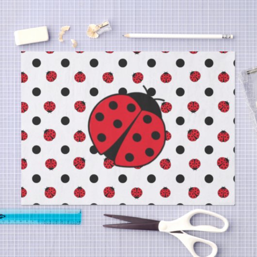 Cute ladybug-patroon tissuepapier (Craft)