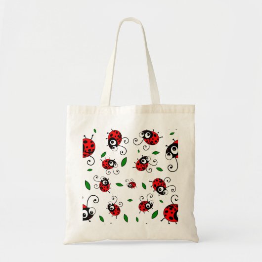 Cute ladybug-patroon tote bag (Voorkant)