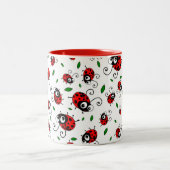 Cute ladybug-patroon tweekleurige koffiemok (Center)