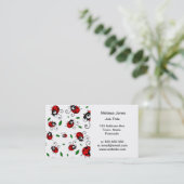 Cute ladybug-patroon visitekaartje (Staand voorkant)