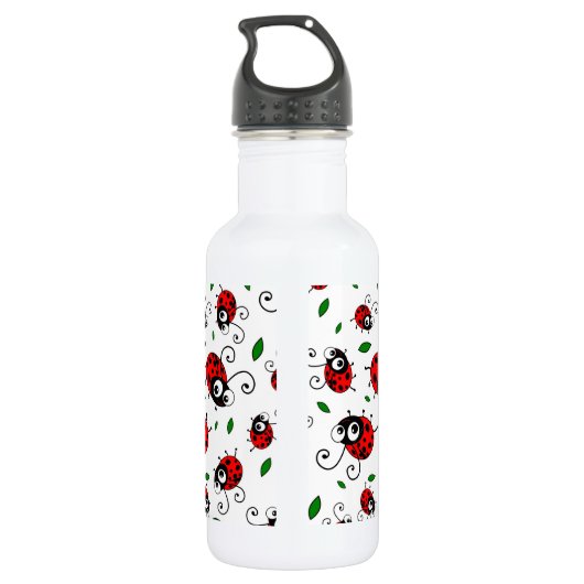 Cute ladybug-patroon waterfles  (Achterkant)