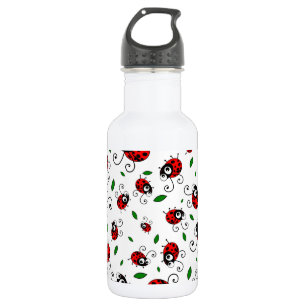 Cute ladybug-patroon waterfles 