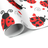 Cute Ladybug patroonverpakkingspapier Cadeaupapier (Rol Hoek)