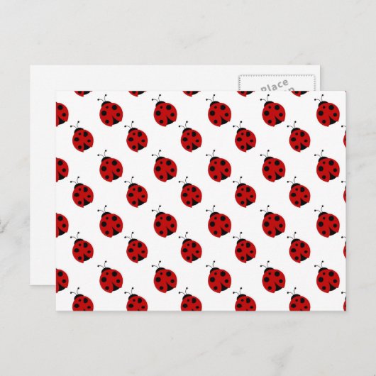 Cute Ladybug Pattern Briefkaart (Voorkant / Achterkant)