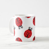 Cute Ladybug Pattern Koffiemok (Voorkant links)
