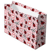 Cute Ladybug Pattern Large Gift Bag Groot Cadeauzakje (Voorkant Gekanteld)