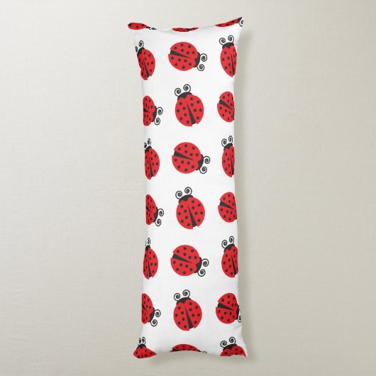 Cute Ladybug Pattern Lichaamskussen (Achterkant (Verticaal))