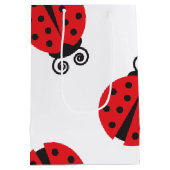 Cute Ladybug Pattern Medium Cadeauzakje (Achterkant)