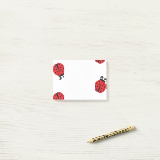 Cute Ladybug Pattern Post-it® Notes (Op bureau)