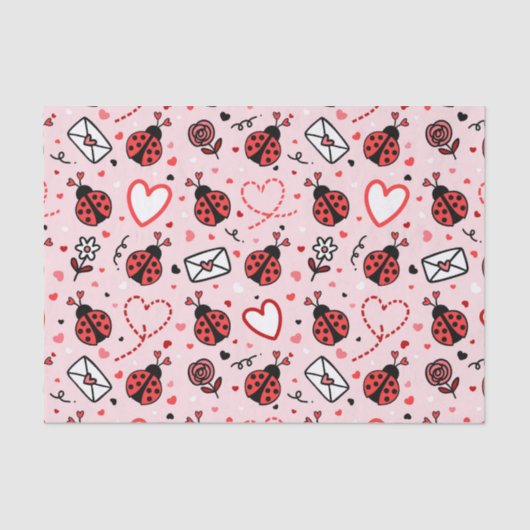 Cute Ladybug Pattern Tissue Paper Tissuepapier (Voorkant)