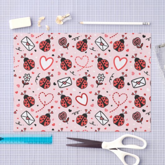 Cute Ladybug Pattern Tissue Paper Tissuepapier (Craft)