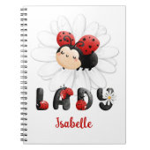 Cute Ladybug Personalized Girl Notitieboek (Voorkant)