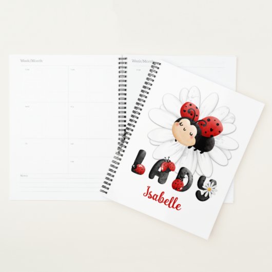 Cute Ladybug Personalized Girl Planner (Display)
