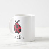 Cute Ladybug Persoonlijk Koffiemok (Voorkant links)