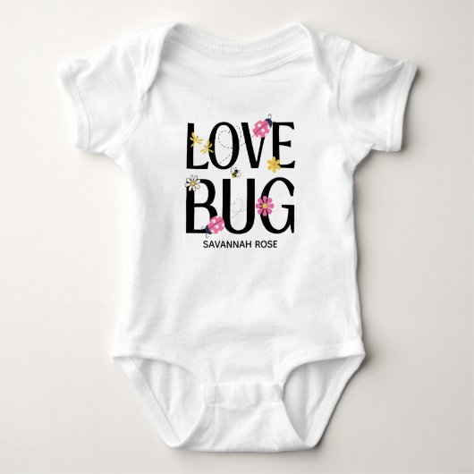 Cute Ladybug Pink Girl Baby Shower Romper (Voorkant)