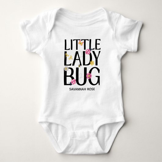 Cute Ladybug Pink Girl Baby Shower Romper (Voorkant)