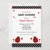 Cute Ladybug Polka Dots Baby shower Invitation Kaart (Voorkant)