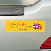 Cute Ladybug "Positive Thoughts" Bumpersticker (Op auto)