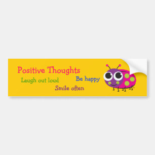 Cute Ladybug "Positive Thoughts" Bumpersticker