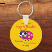 Cute Ladybug "Positive Thoughts" Sleutelhanger (Voorkant)