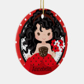Cute Ladybug Princess Personalized Ceramic Ormenes Keramisch Ornament (Rechts)