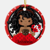 Cute Ladybug Princess Personalized Ceramic Ormenes Keramisch Ornament (Voorkant)