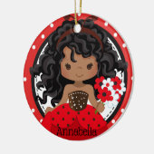 Cute Ladybug Princess Personalized Ceramic Ormenes Keramisch Ornament (Links)