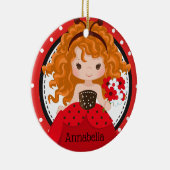 Cute Ladybug Princess Personalized Ceramic Ormenes Keramisch Ornament (Rechts)