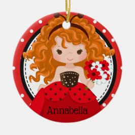 Cute Ladybug Princess Personalized Ceramic Ormenes Keramisch Ornament