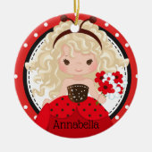 Cute Ladybug Princess Personalized Keramisch Ornament (Voorkant)