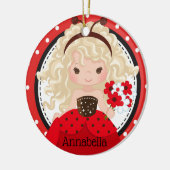 Cute Ladybug Princess Personalized Keramisch Ornament (Links)