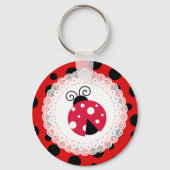 Cute Ladybug Red en Black Sleutelhanger (Voorkant)