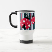 Cute Ladybug Red White Blue Stripes Pattern Reisbeker (Links)