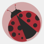 Cute Ladybug Ronde Sticker (Voorkant)