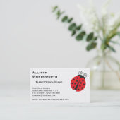 Cute Ladybug Tekening Visitekaartje (Staand voorkant)