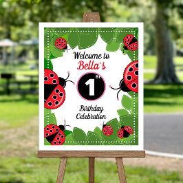 Cute Ladybug-themapartement Welkomstwoord poster