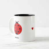 Cute Ladybug Tweekleurige Koffiemok (Voorkant links)