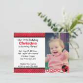 Cute Ladybug verjaardagsfeestje, Turns 3, polka do Kaart (Staand voorkant)