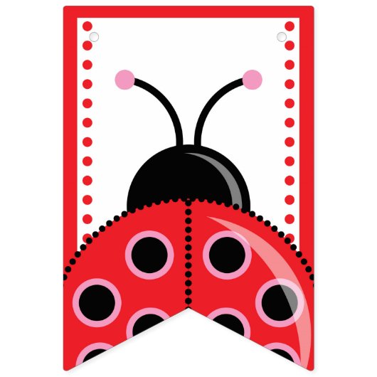 Cute Ladybug verjaart Bunting Flag voor Girl Vlaggetjes (Eerste vlag)