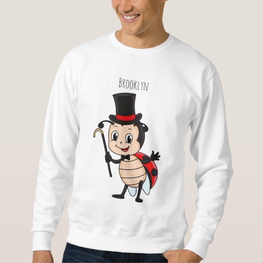 Cute ladybug with top hat and tie cartoon (Voorkant)
