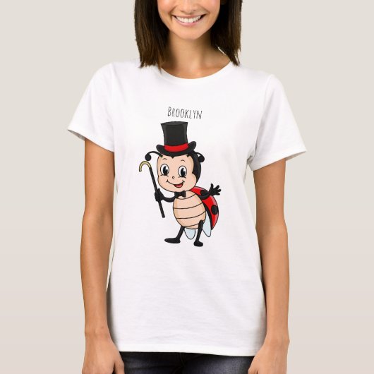 Cute ladybug with top hat and tie cartoon (Voorkant)