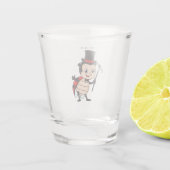 Cute ladybug with top hat and tie cartoon shot glas (Achterkant)