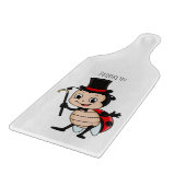 Cute ladybug with top hat and tie cartoon  snijplank (Hoek)