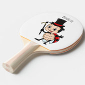 Cute ladybug with top hat and tie cartoon tafeltennisbatje (Voorkant Gekanteld)