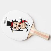 Cute ladybug with top hat and tie cartoon tafeltennisbatje (Zijkant)